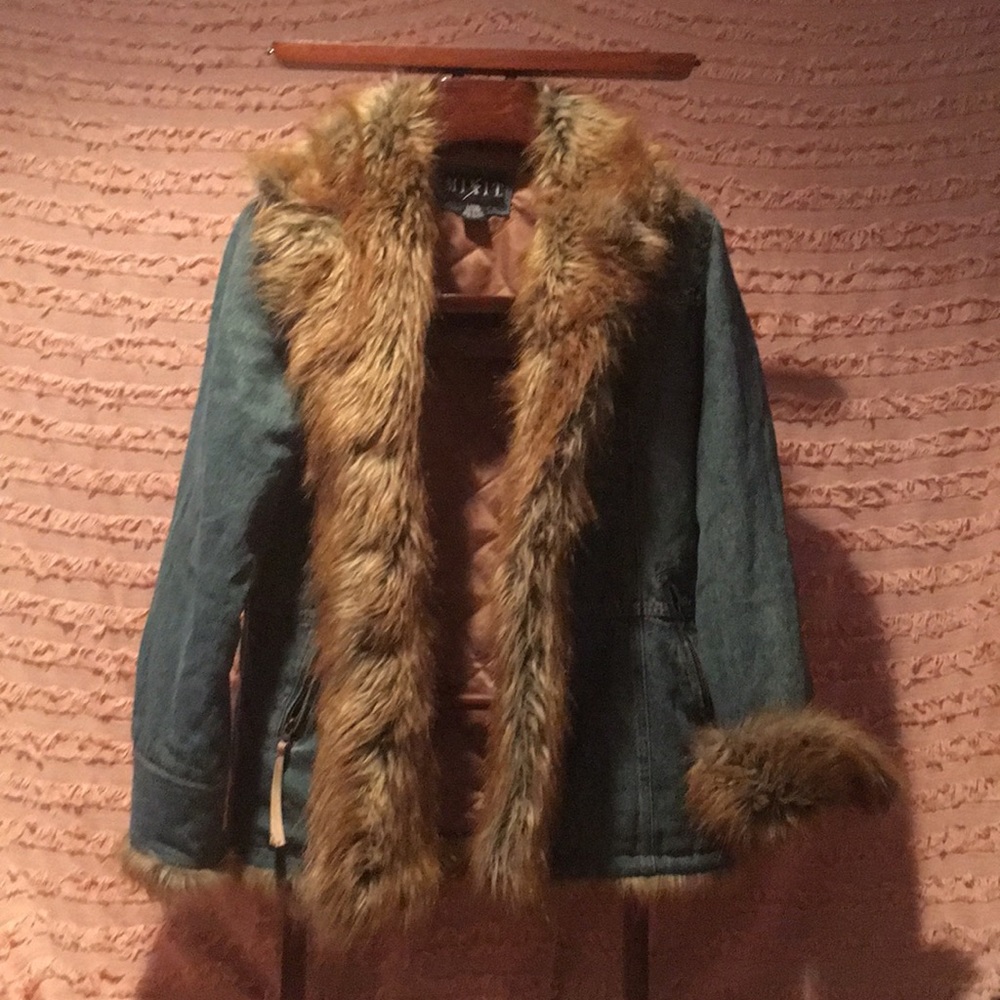 Women’s Denim Faux Fur Coat